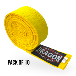 Red Dragon Plain Martial Arts Belt Pack of 10 Yellow
