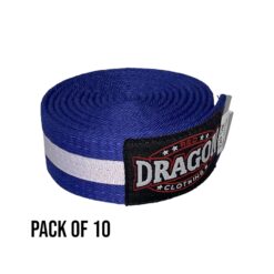 Red Dragon Martial Arts Striped Belt Pack of 10 Blue/White